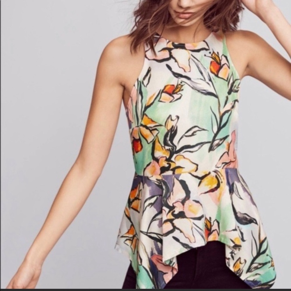 Silk floral tank top